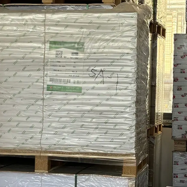 高品质可回收高白度铜版书写纸卷，用于胶印，可定制尺寸，无涂层，787*1092mm