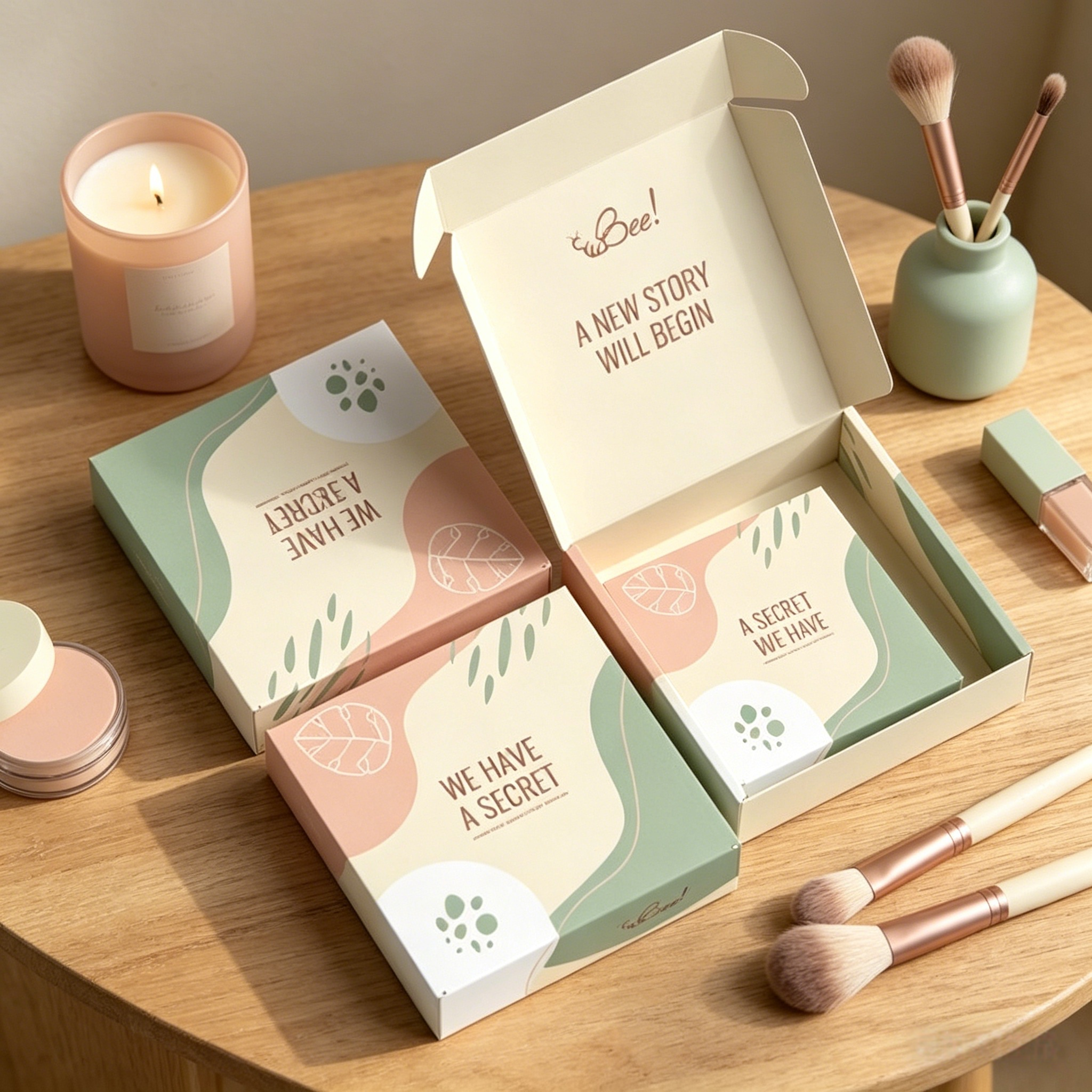 Cultural Creative Morandi Pink-Green Soft Paint Gift Box Airplane Box