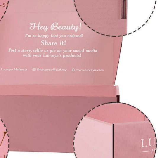 Pink Cosmetic Corrugated Packaging Box Custom Design for Beauty Brands