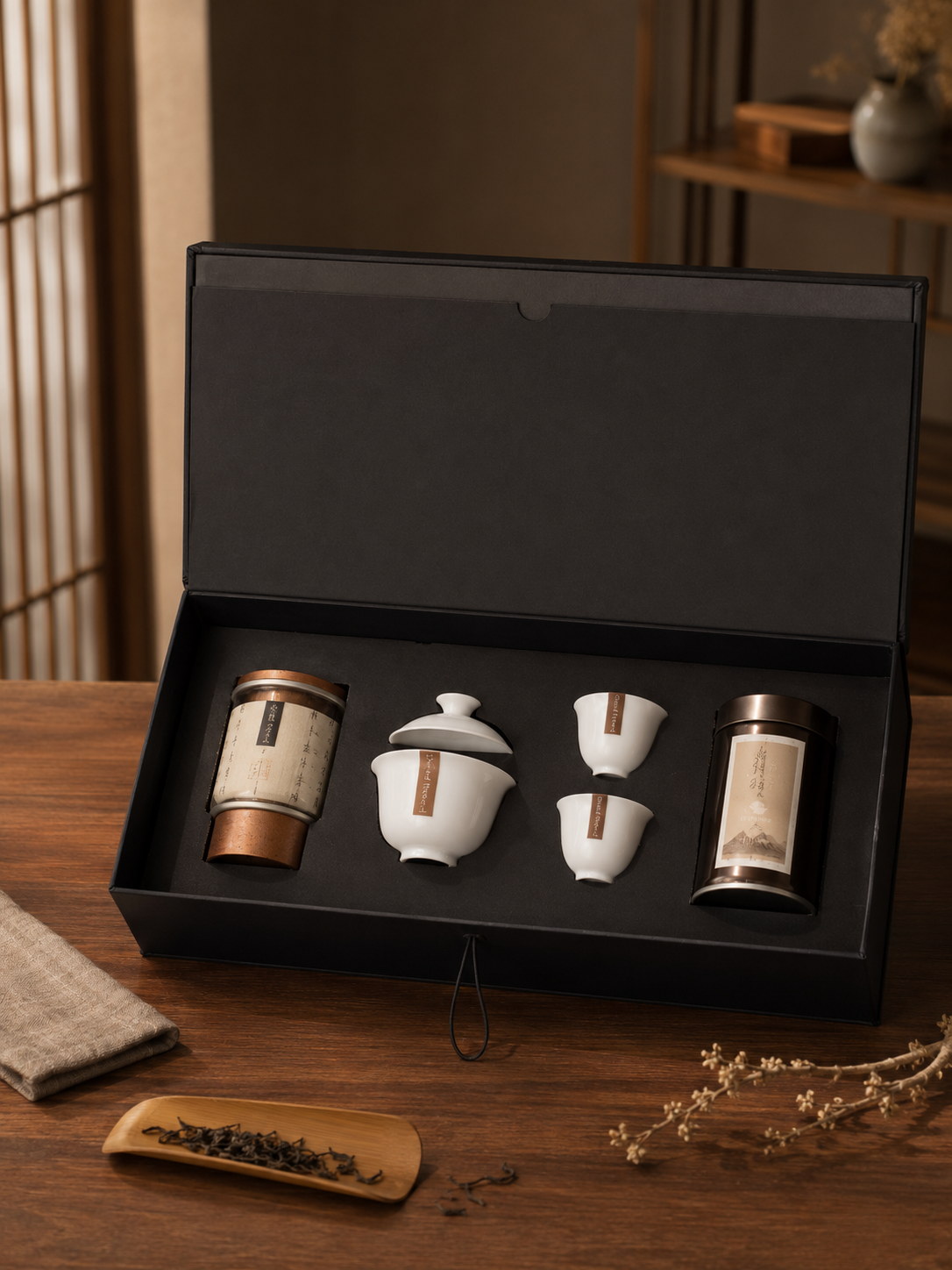 New Eastern Chinese Handheld Cover the Tea Gift Box. Tea furniture dressed gift box. customized