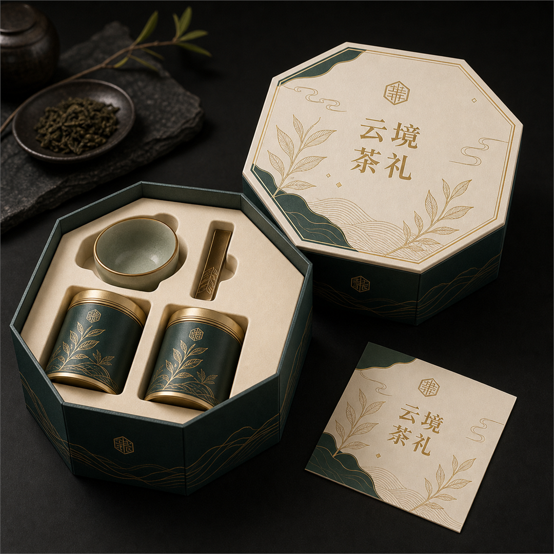 正八边形天地盖茶具茶叶精装礼盒