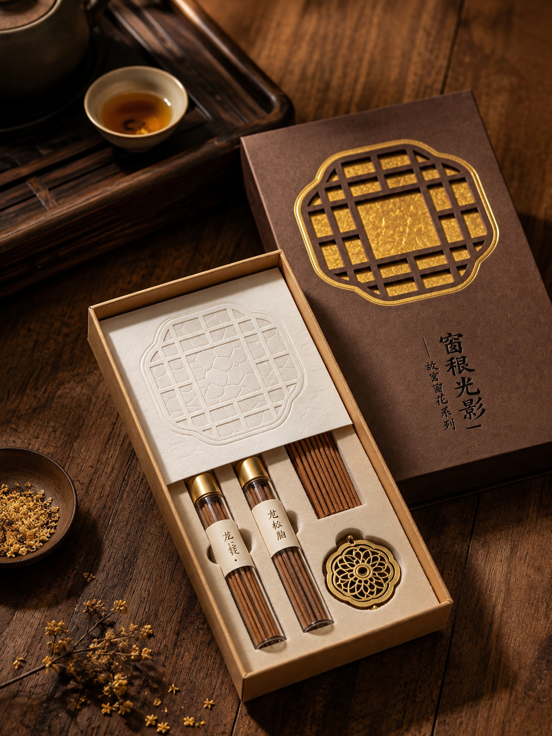 New Chinese Window Flowers The gift box. The window shines the wind. Customized packaging box.