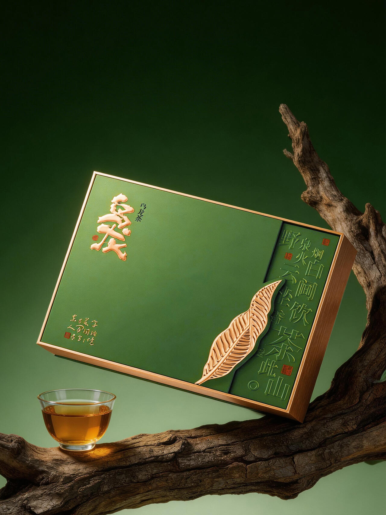 New Chinese painted green stereo The Tea Box. Hot Tea Cake. The gift packaging box.