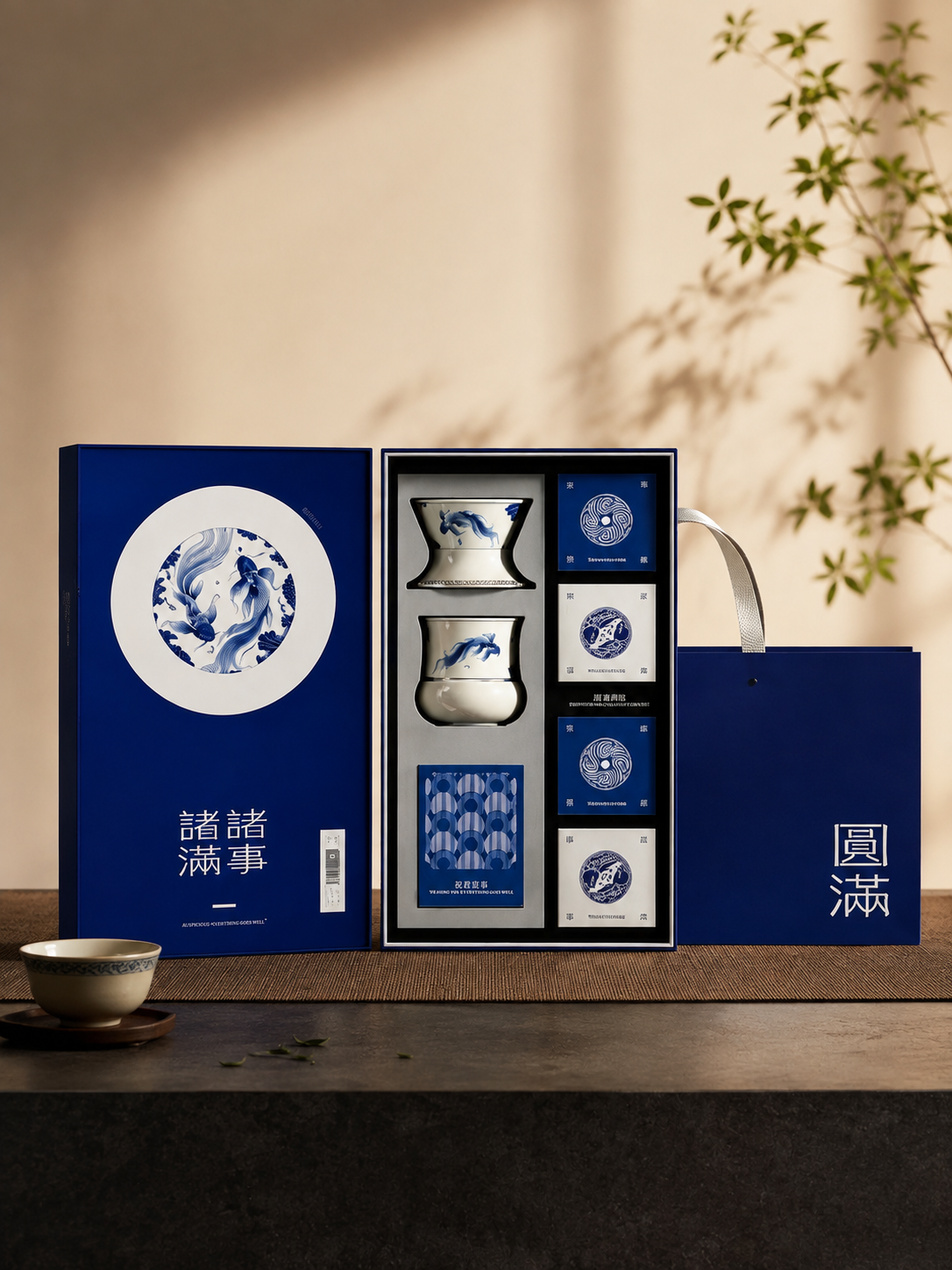 Clayne Blue New Chinese Covered Hard The gift box EVA Smooth Dock. Commercial Tea Packaging Box customized