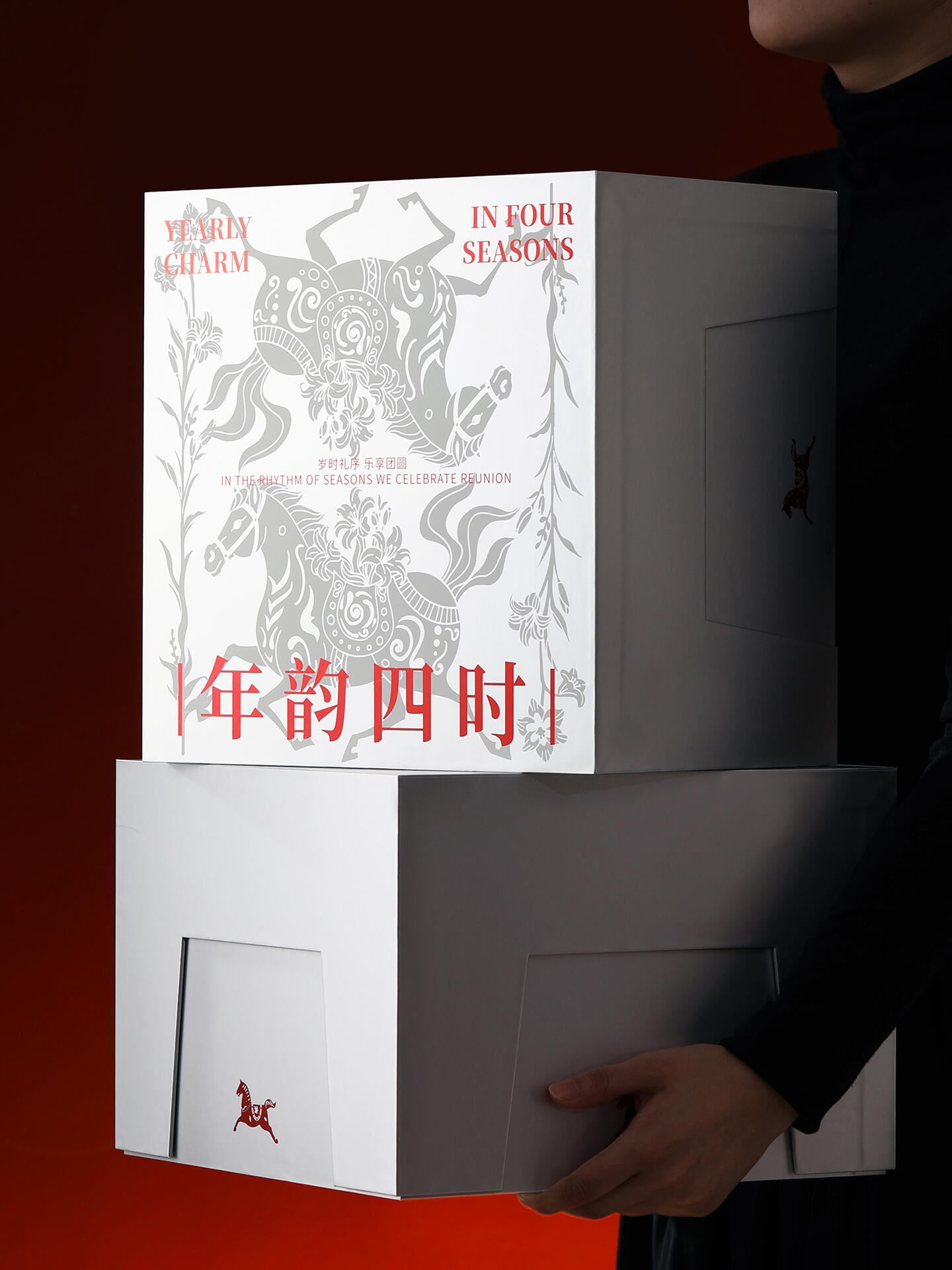 4 hours to 2 layers of sky. The gift box. Horseship Cutting Paper Country Wind Hard Box Double Independent Inner Box Red Plants by Neto You can make a tea package. New Year’s Enterprise Meeting Packaging Box