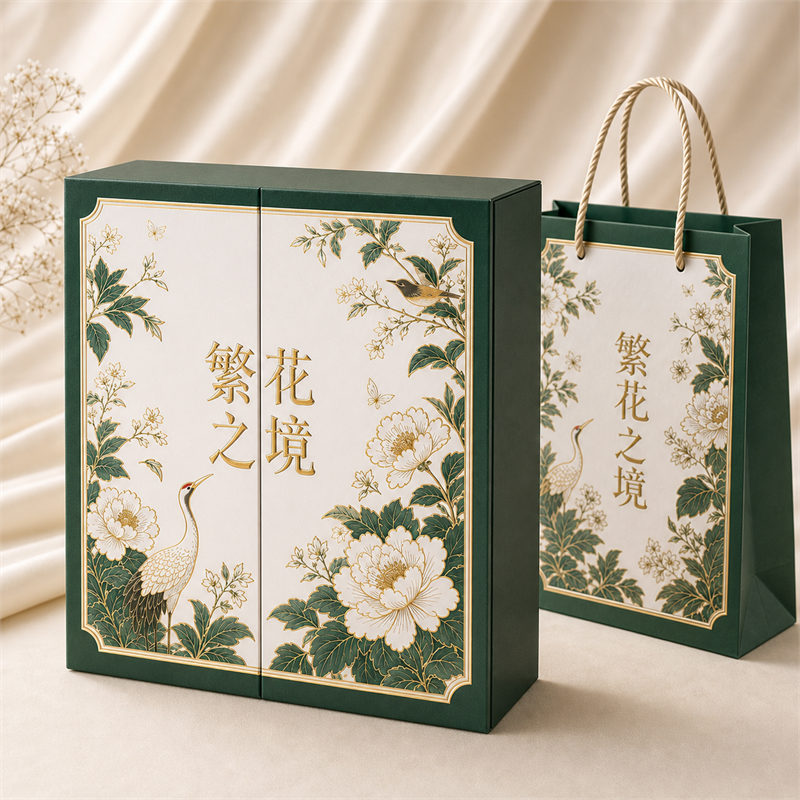 对开双开门四罐装茶叶精装礼盒