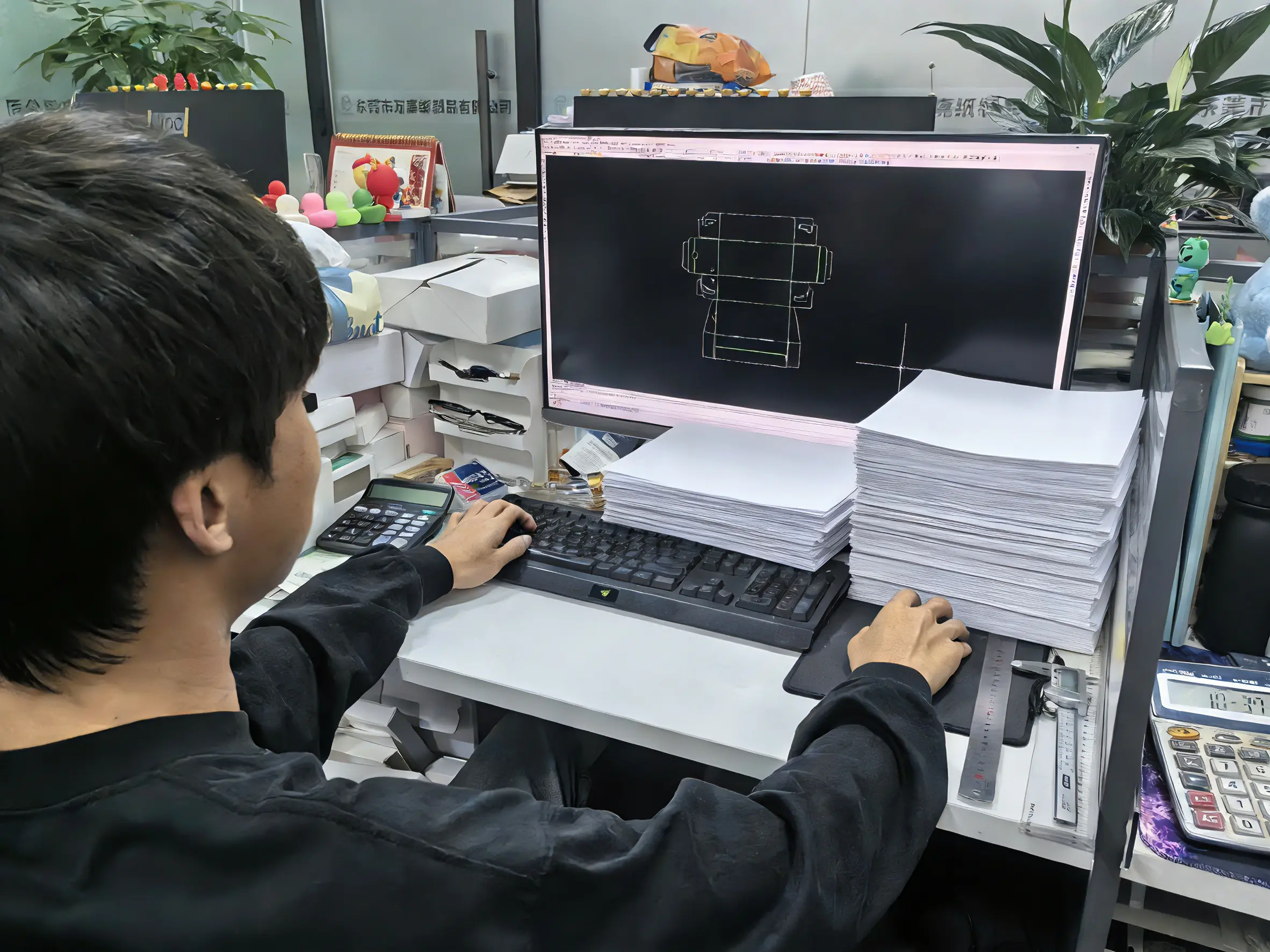 工程师操作 CAD 软件